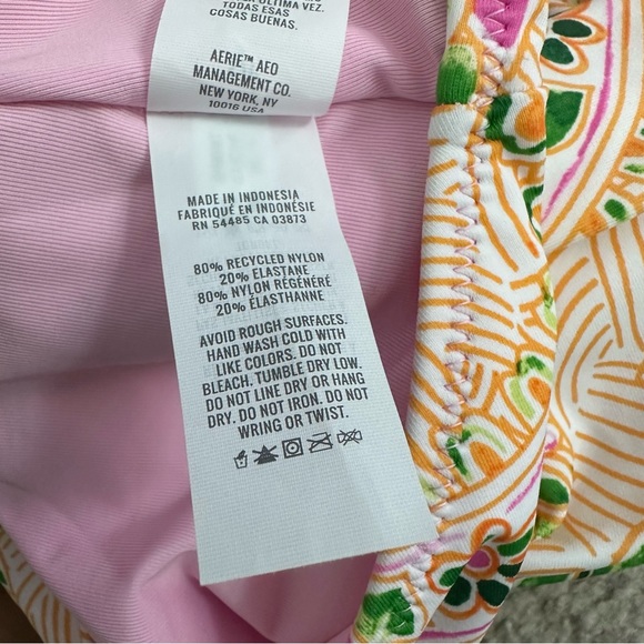 Aerie Floral Tie Cut Out One Piece Swimsuit size Small - Picture 6 of 6